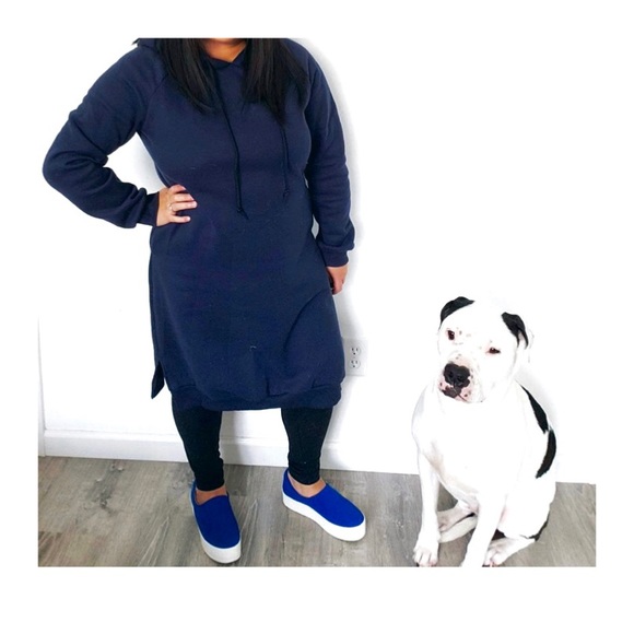 The Sweatshirt/Sweater Dress - Navy - Picture 2 of 4